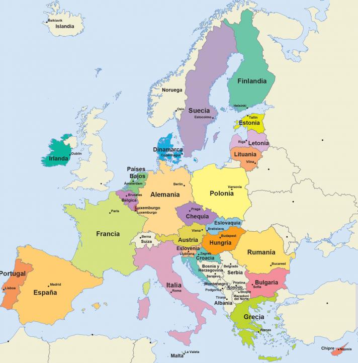 Mapa politico Europa 3º ESO