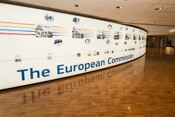 Welcome area of the European Commission Visitors’ Centre, Brussels