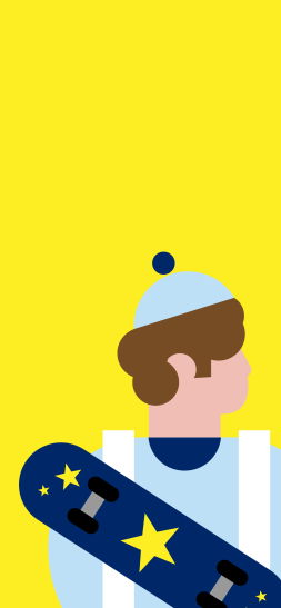 iOS wallpaper - Brown hair skater