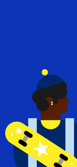 iOS wallpaper - Dark hair skater