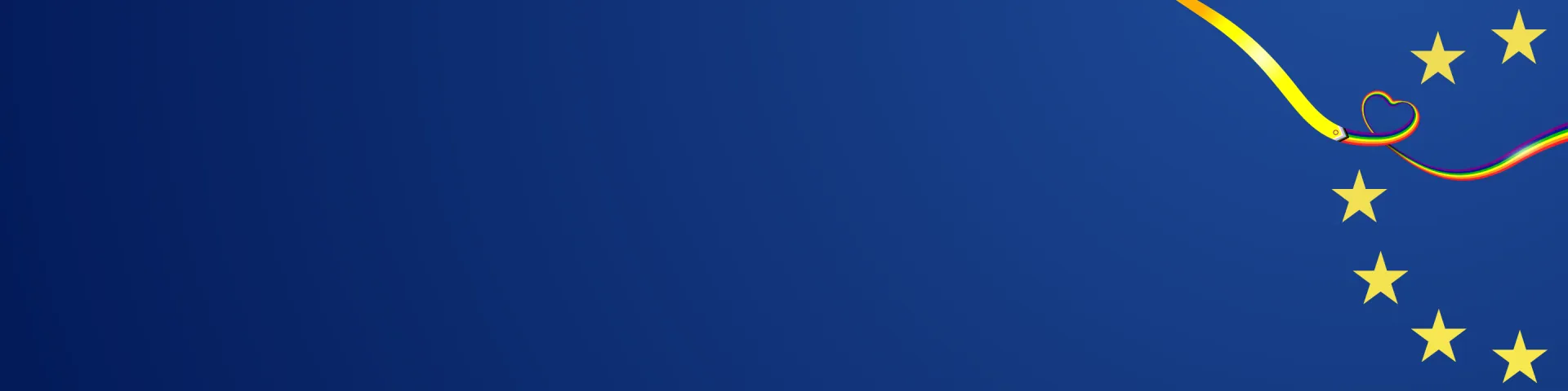 blue background with six yellow stars and the Progress Pride Flag 