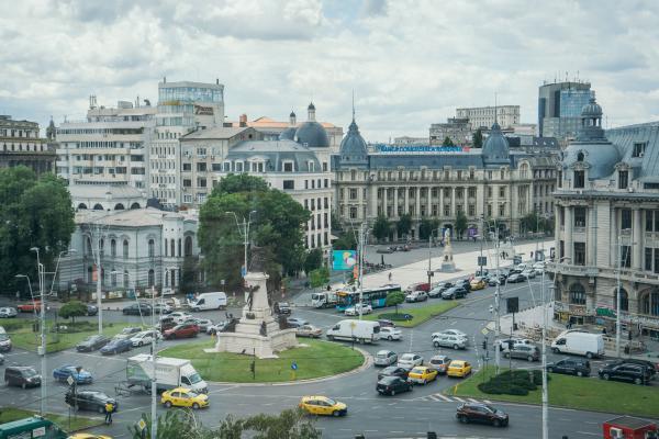Aerial views of European Union Capitals - Bucharest, Romania
