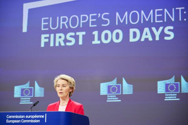 Press conference by Ursula von der Leyen, President of the European Commission,  on the first 100 days of her second mandate at the helm of the European Commission