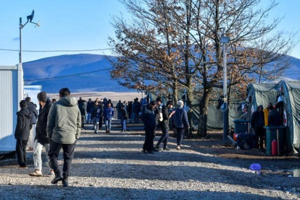 The Lipa camp for migrants, close to the town of Bihać, and near the border of Croatia