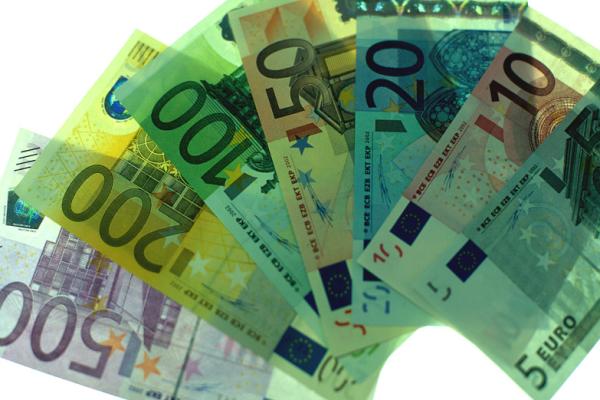 Euro notes: different denominations