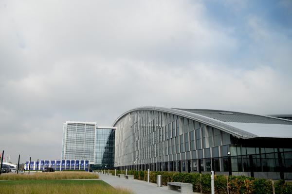 Exterior shot of NATO headquarters in Brussels