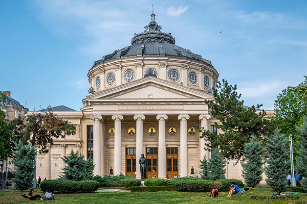 The Romanian Athenaeum in Bucharest, Romania.