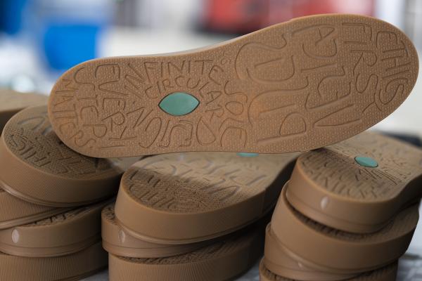 The soles of several shoes from manufacturing company Zamora