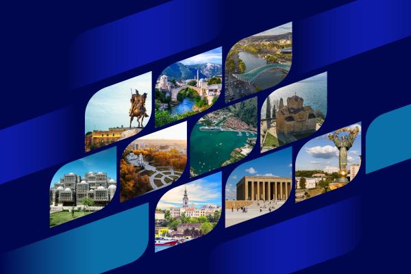 Collage of pictures taken in aspiring EU member regions