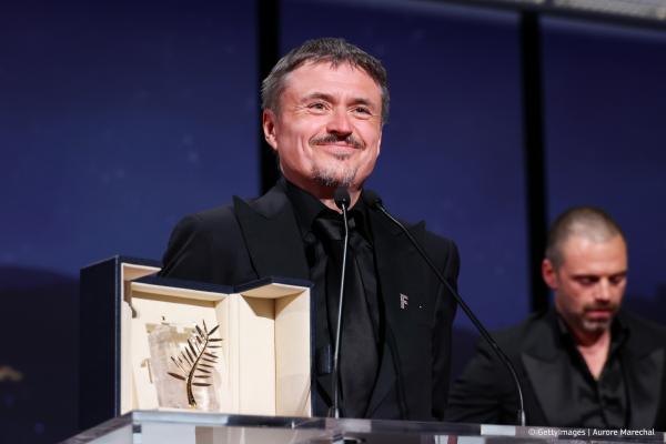 Cristian Mungiu with the Palme d'Or