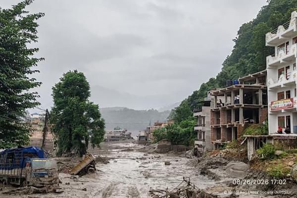 Street after flash flood in Nepal